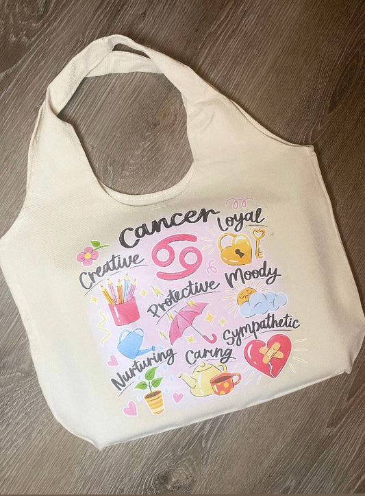 Cancer zodiac tote bag